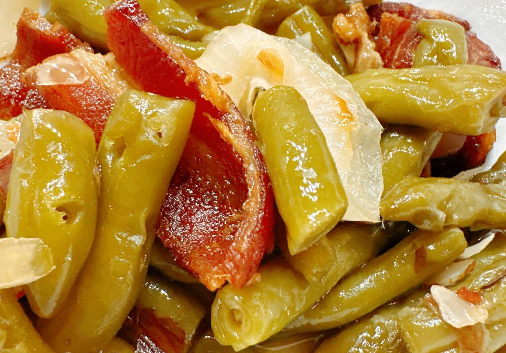 Green Beans, Almonds, and Bacon Casserole